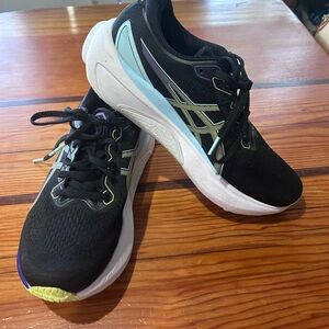 Asics Black and Light Blue Athletic Shoes